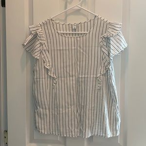 Old Navy Ruffled Sleeve Top Striped